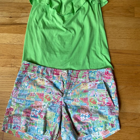 Lilly Pulitzer Shorts & rufffle halter top